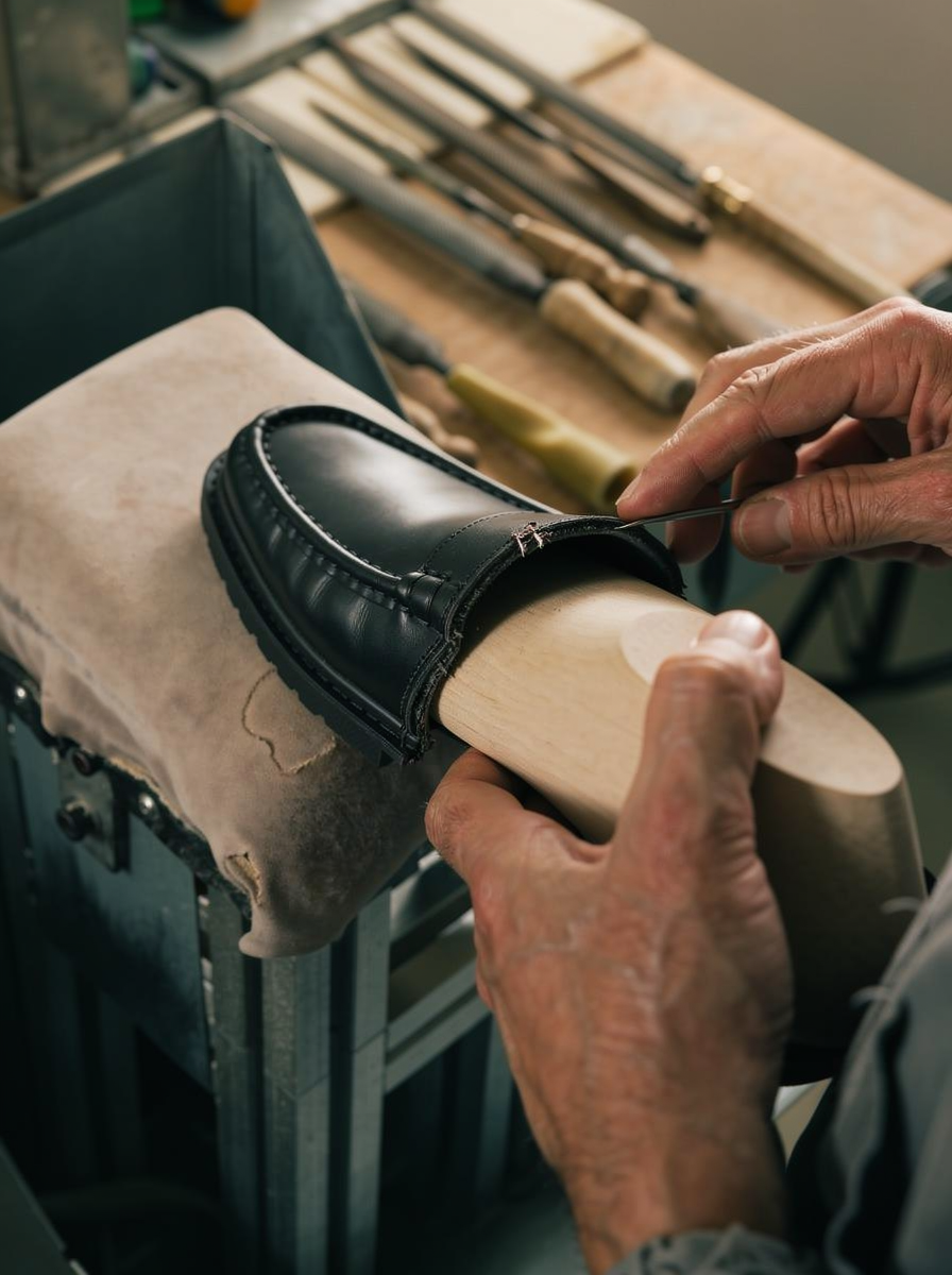 Nghệ nhân Việt chế tác đôi mocassin Chrysa Doré